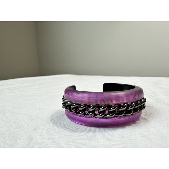 Alexis Bittar Women's Lucite Chain Link Cuff Orchid 1447 - Picture 1 of 9